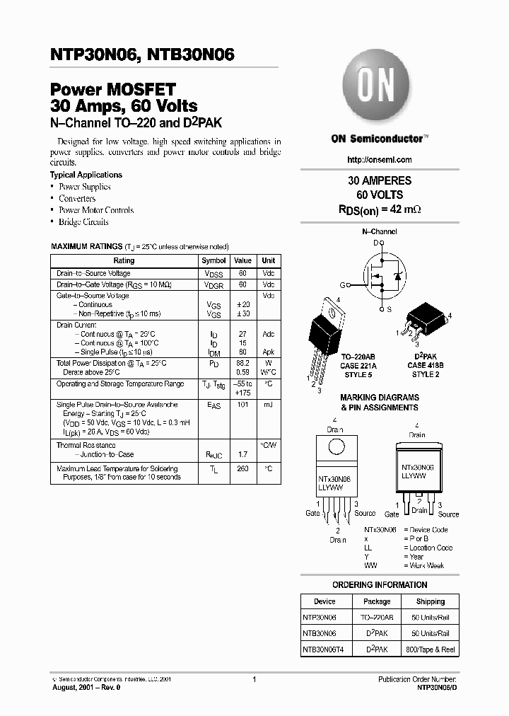 NTP30N06-D_5679378.PDF Datasheet