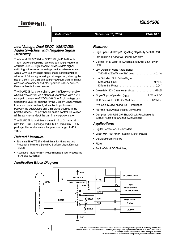 ISL54208_5685757.PDF Datasheet