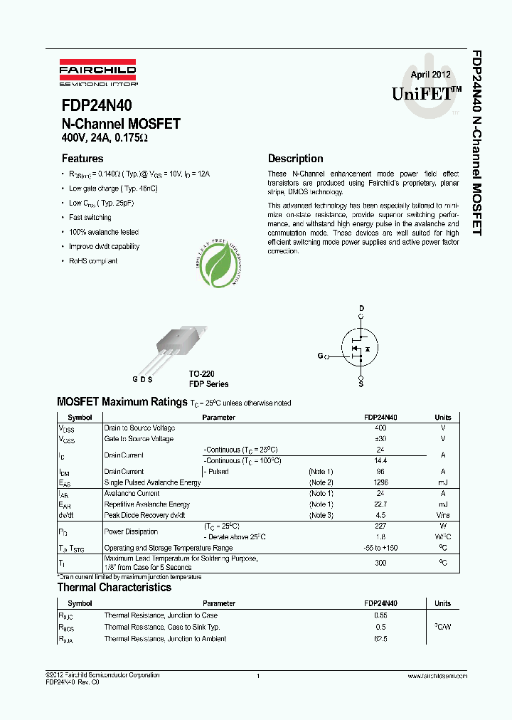 FDP24N4012_5685781.PDF Datasheet