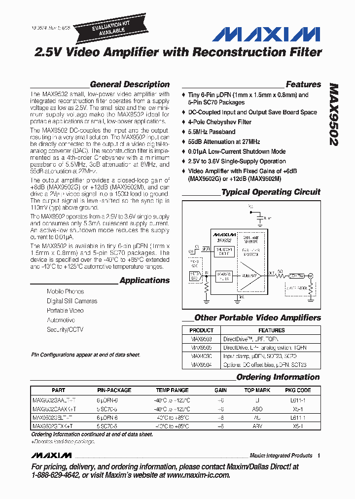 MAX9502GEXKT_5687283.PDF Datasheet