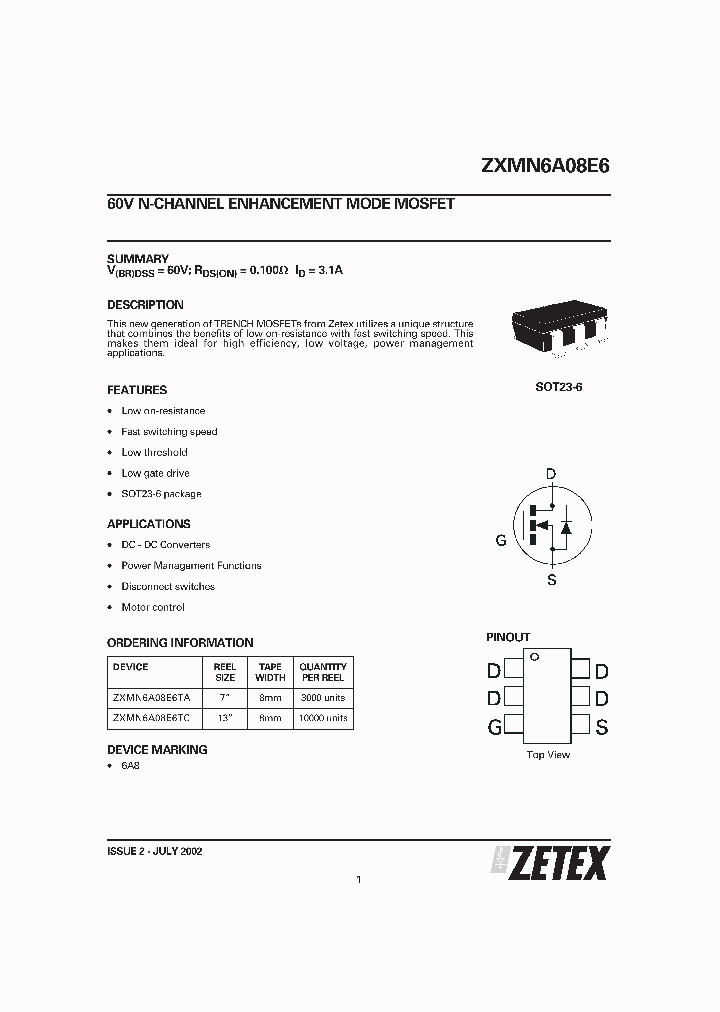 ZXMN6A08E6_5689069.PDF Datasheet