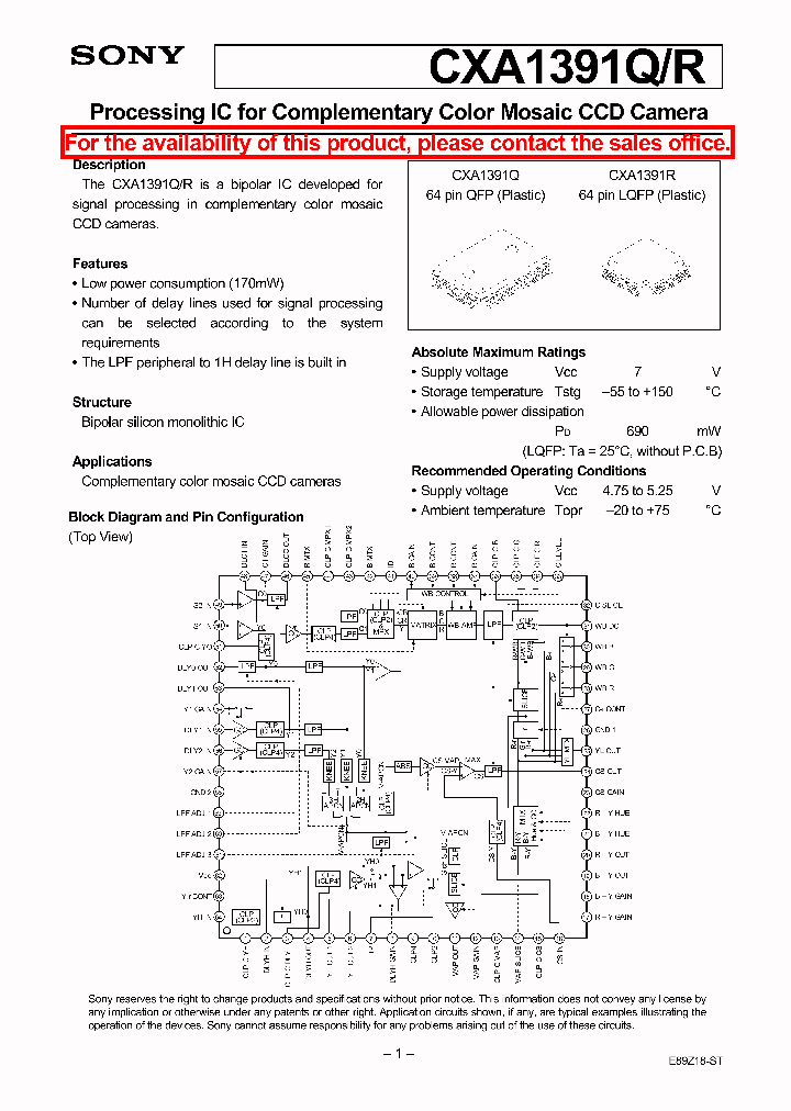 CXA1391QR_5689725.PDF Datasheet