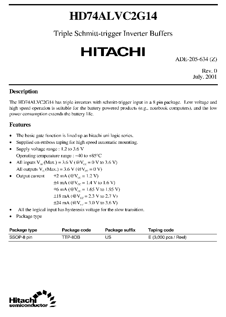 HD74ALVC2G14_5690319.PDF Datasheet