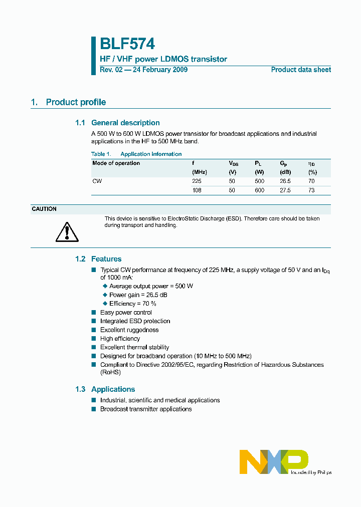 BLF574_5701463.PDF Datasheet