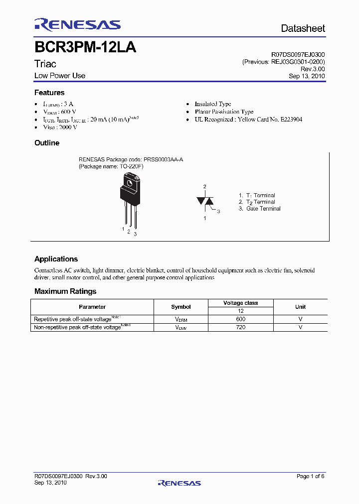 BCR3PM-12LA10_5705105.PDF Datasheet