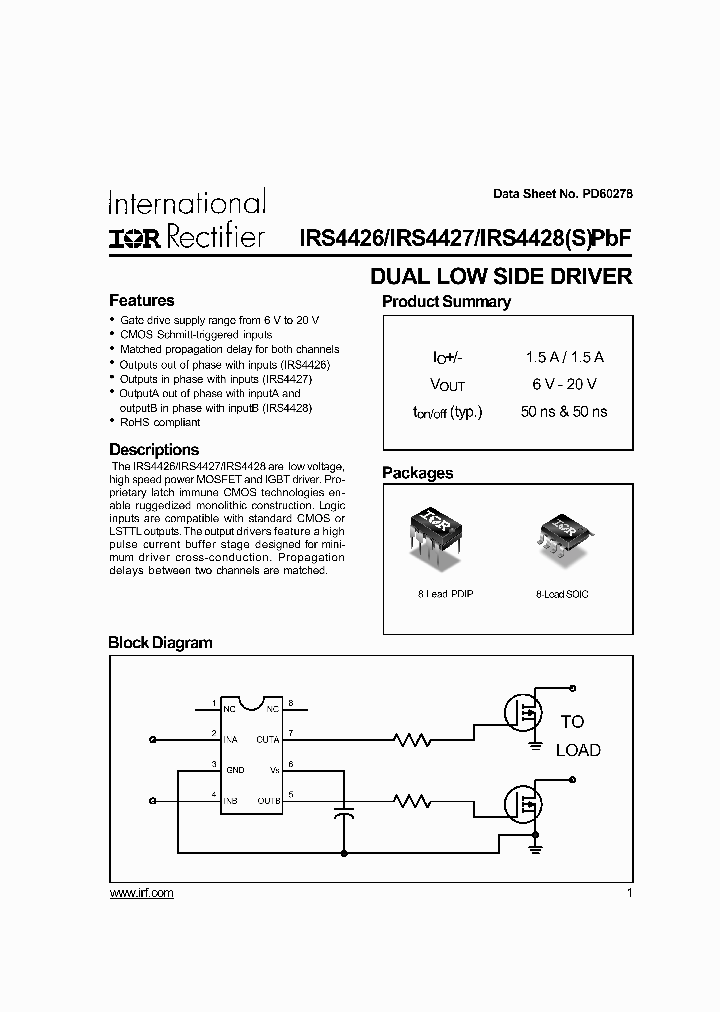 IRS4427SPBF_5703356.PDF Datasheet