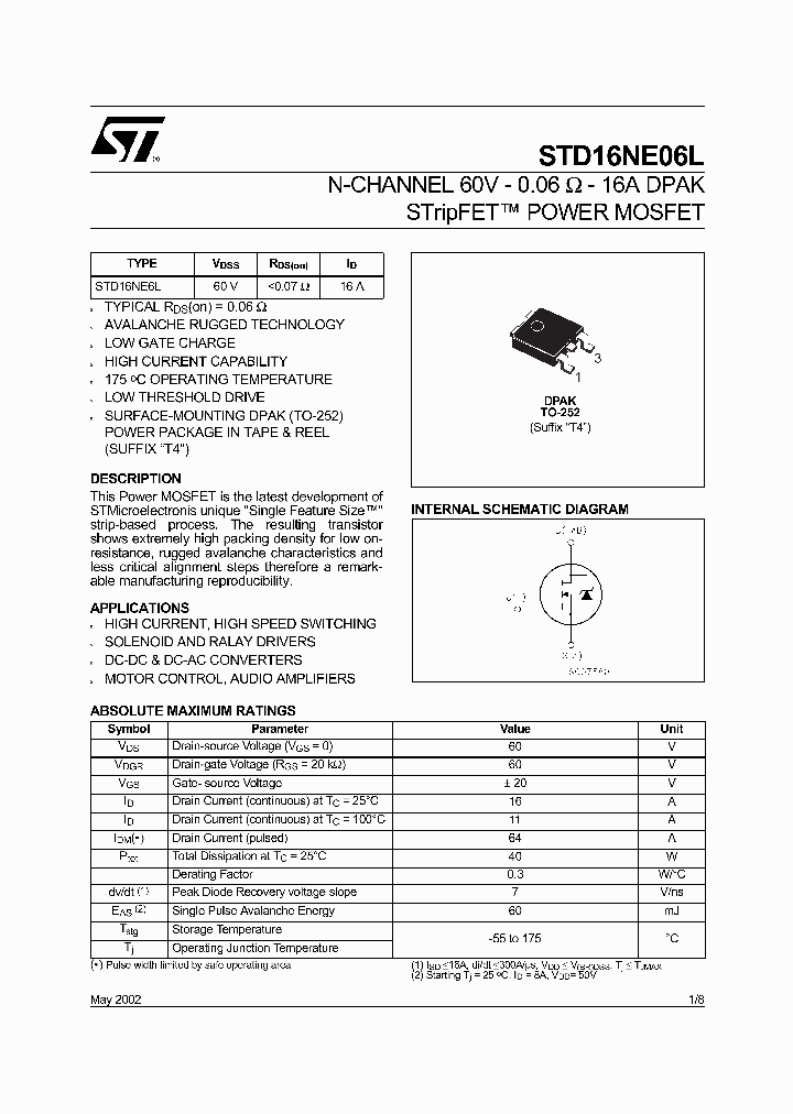 STD16NE06LT4_5714172.PDF Datasheet