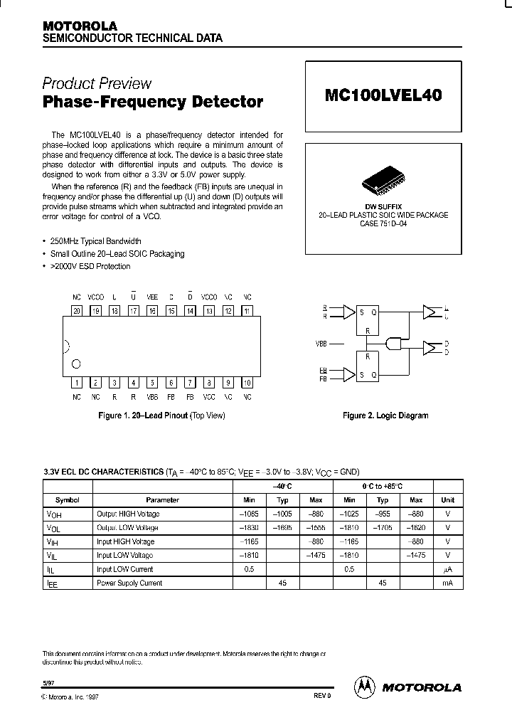 MC100LVEL40_5708841.PDF Datasheet
