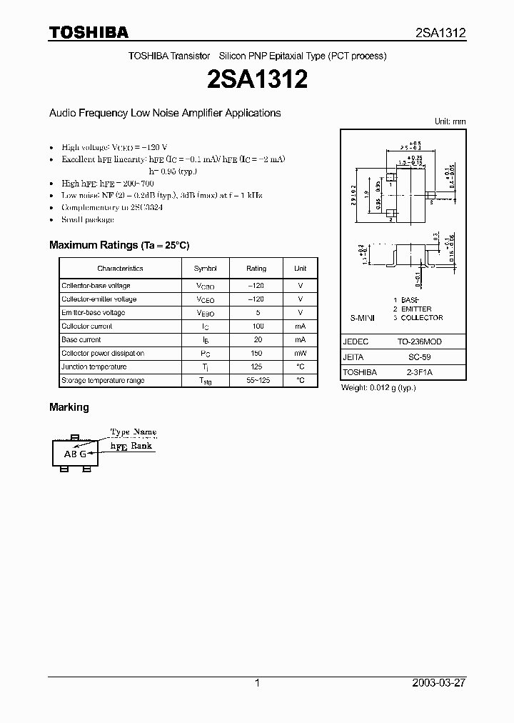 2SA1312_5709884.PDF Datasheet