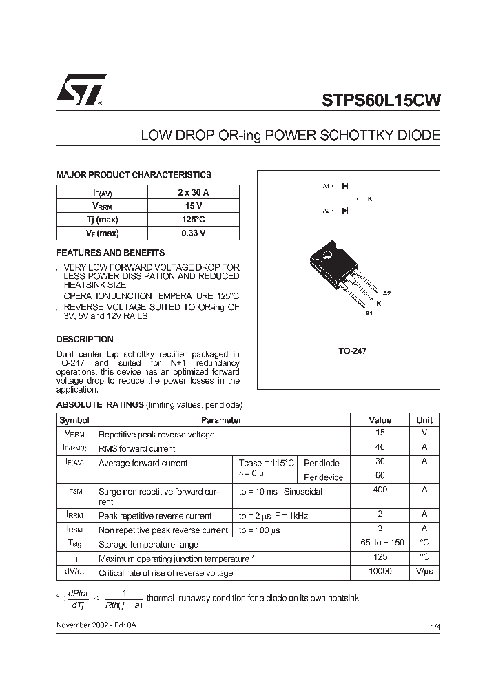 STPS60L15CW_5713249.PDF Datasheet