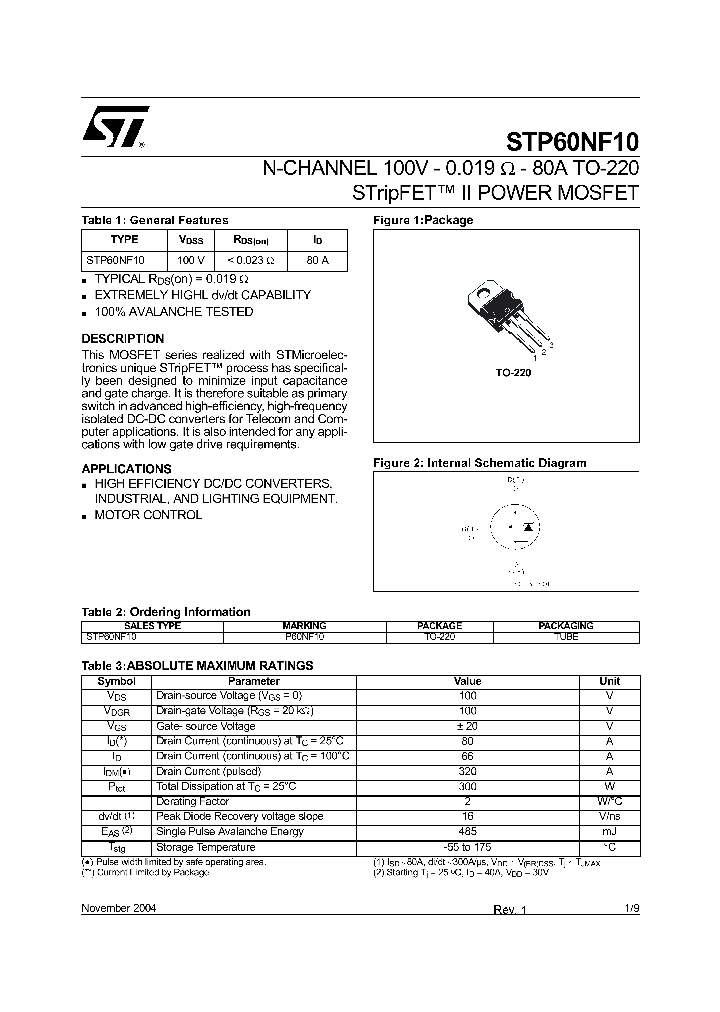 STP60NF10_5713217.PDF Datasheet