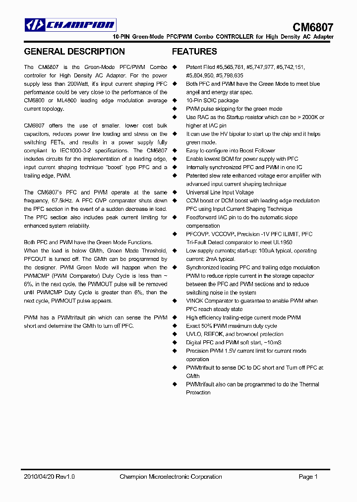 CM6807GIRTR_5715915.PDF Datasheet