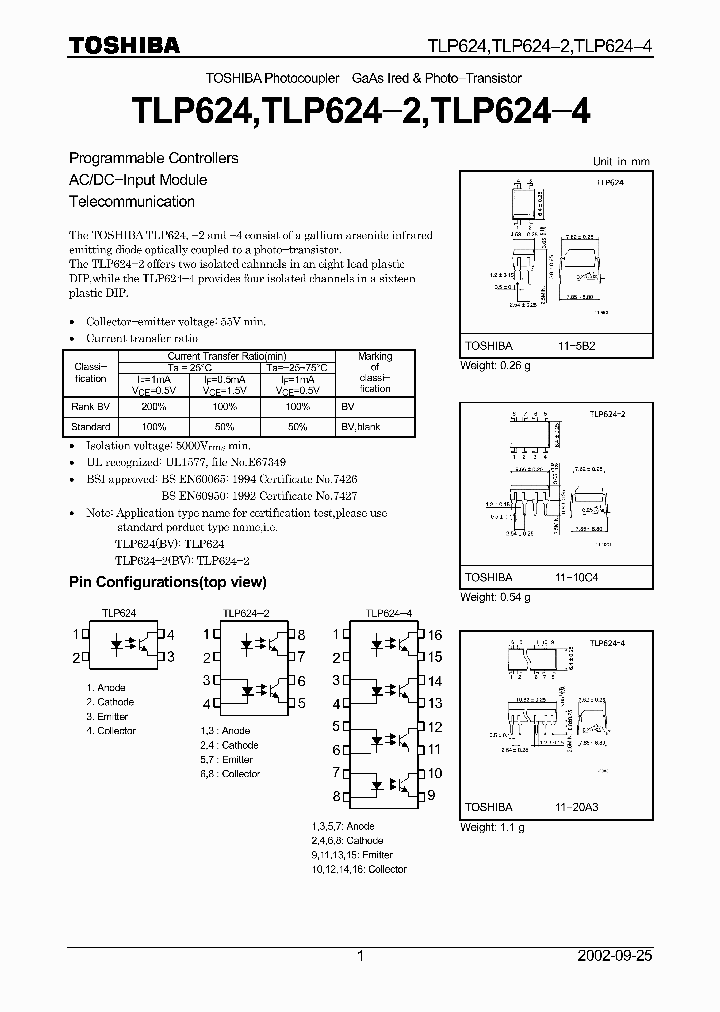 TLP624-2_5712427.PDF Datasheet