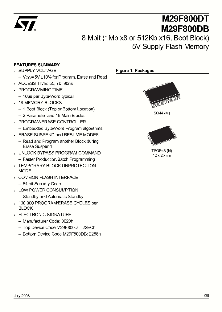 M29F800DB90N3T_5711170.PDF Datasheet
