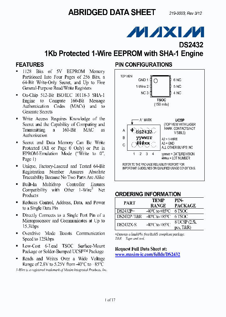 DS2432PT_5720823.PDF Datasheet