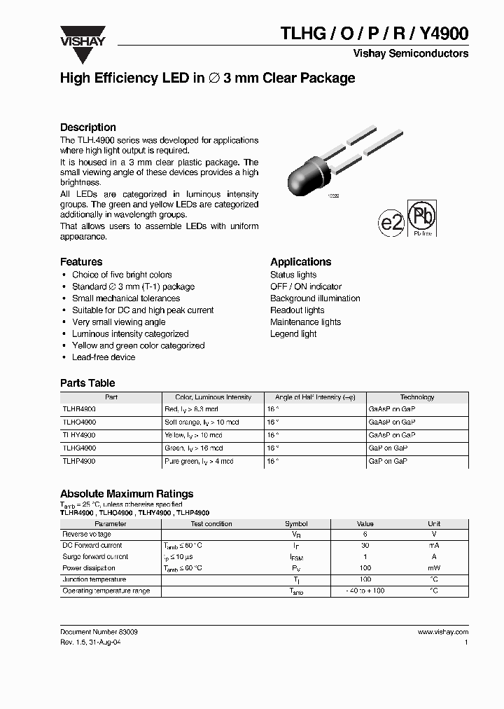 TLHY4900_5726101.PDF Datasheet