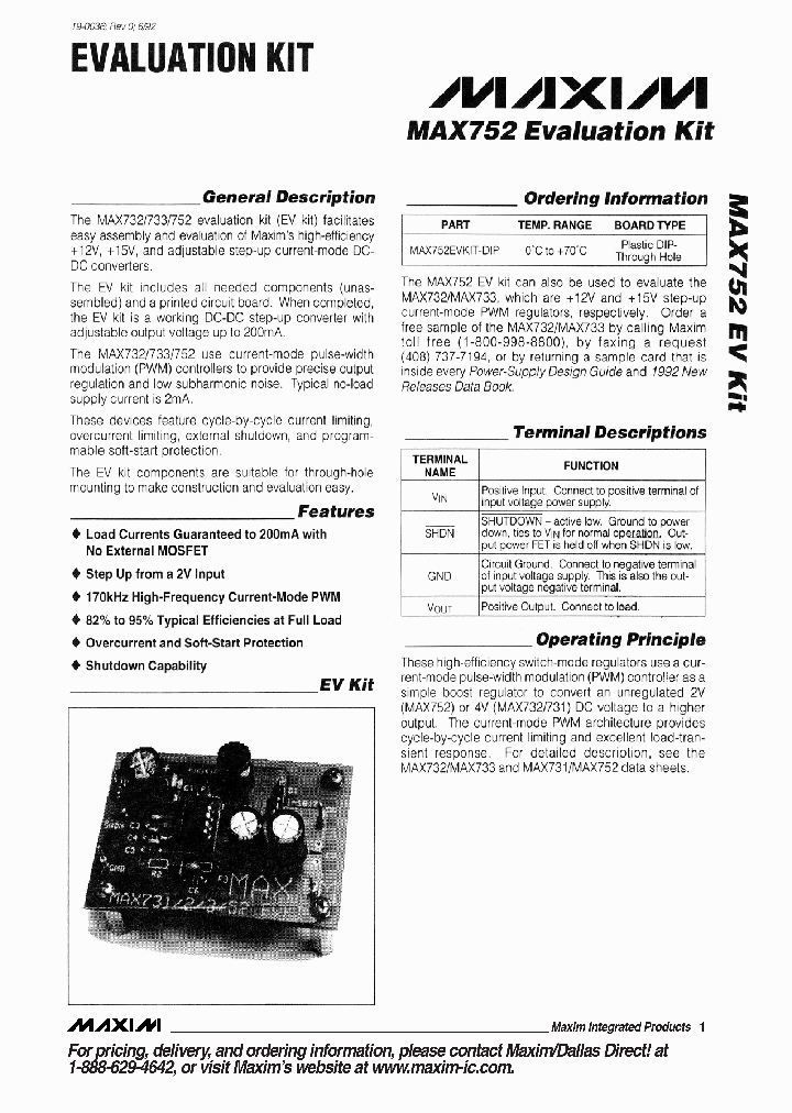 MAX752EVKIT_5726825.PDF Datasheet