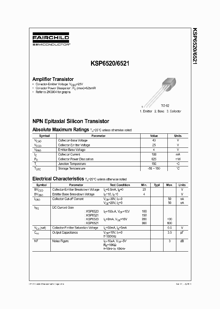 KSP6521NBU_5727689.PDF Datasheet
