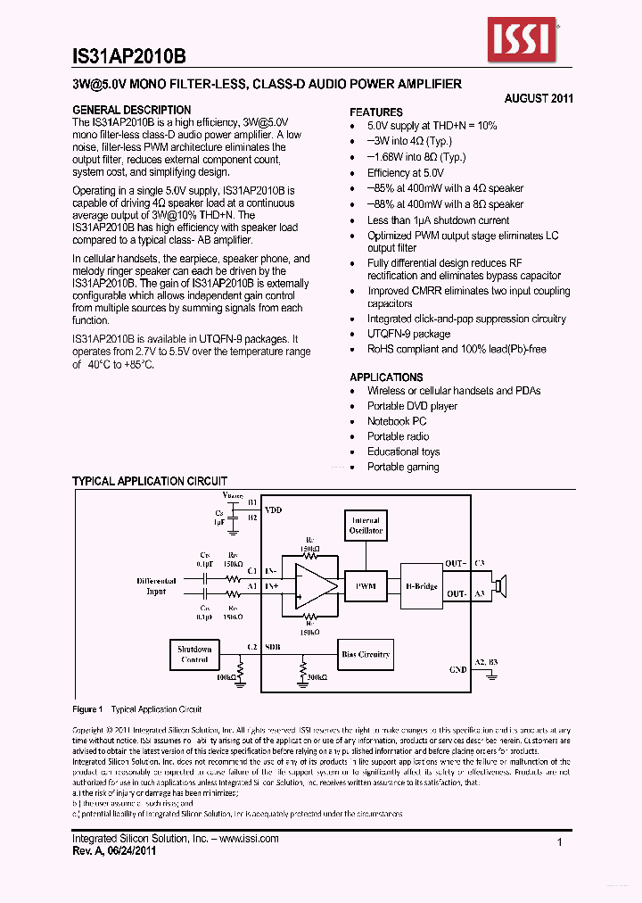 IS31AP2010B_5729733.PDF Datasheet