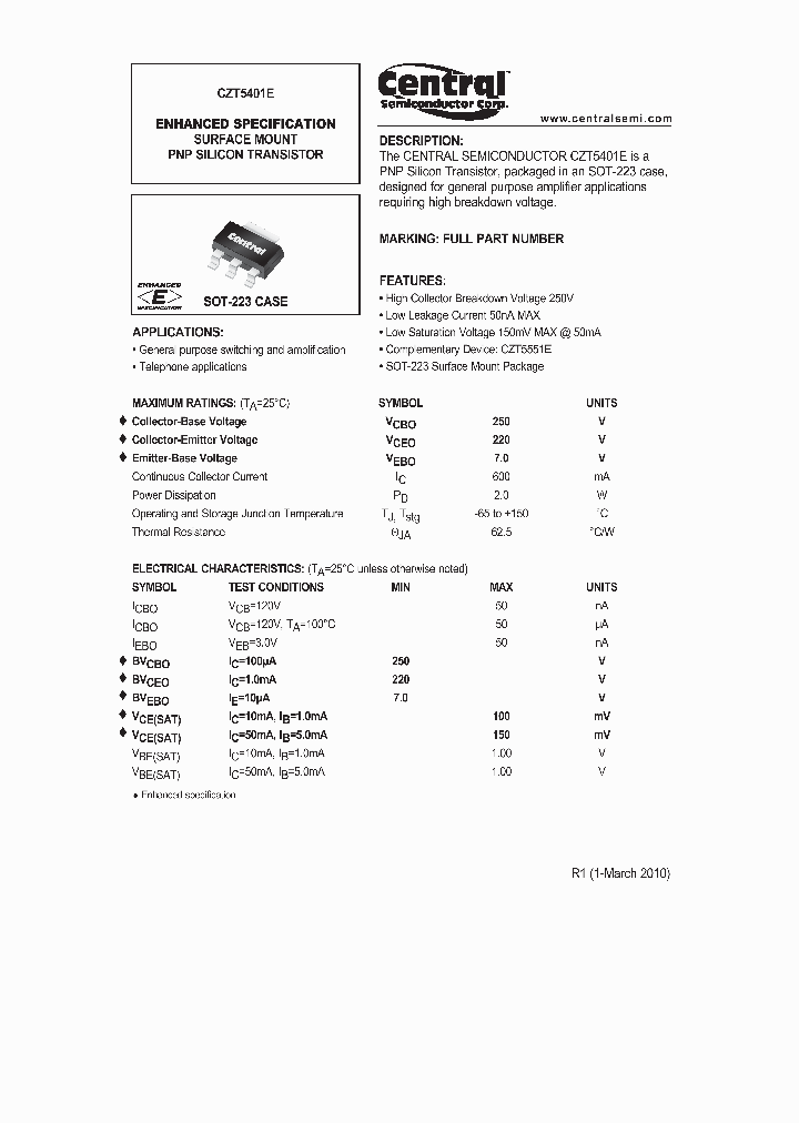 CZT5401E10_5729885.PDF Datasheet