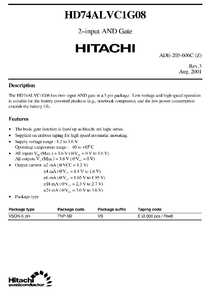 HD74ALVC1G08_5729476.PDF Datasheet