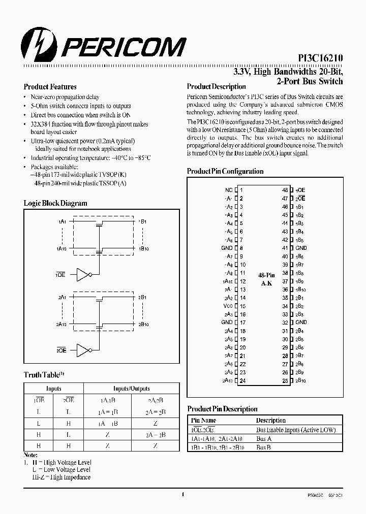 PI3C16210_5731089.PDF Datasheet