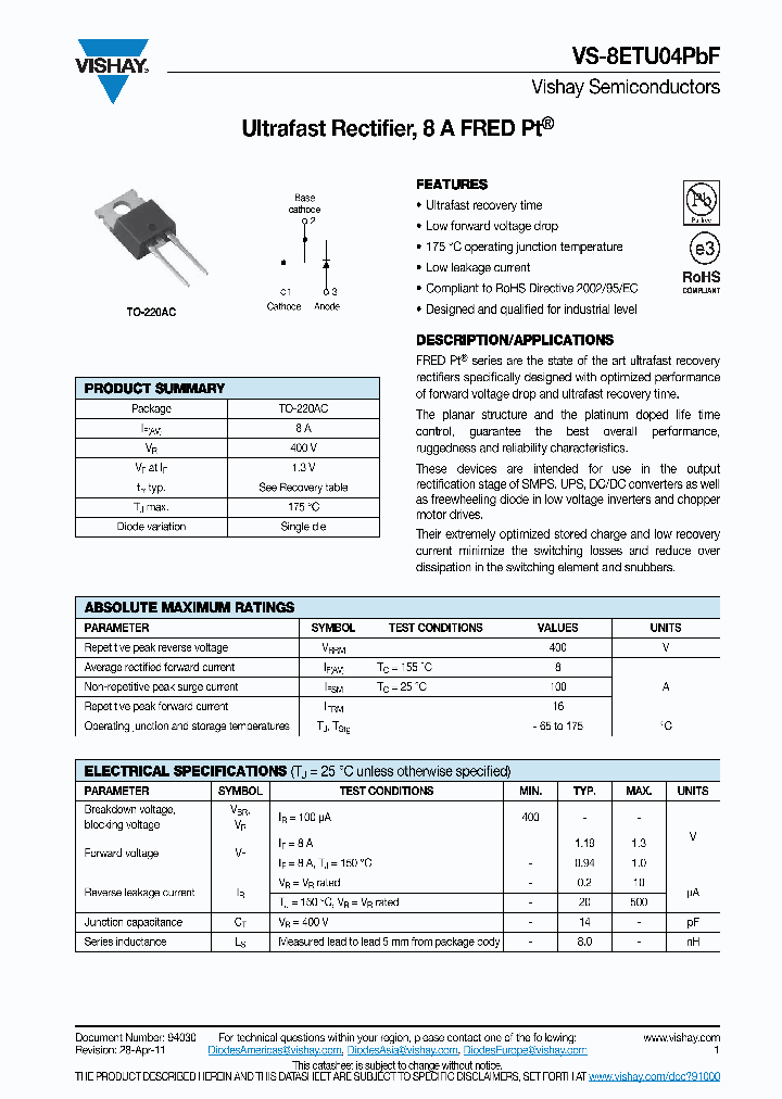 8ETU04PBF11_5736990.PDF Datasheet