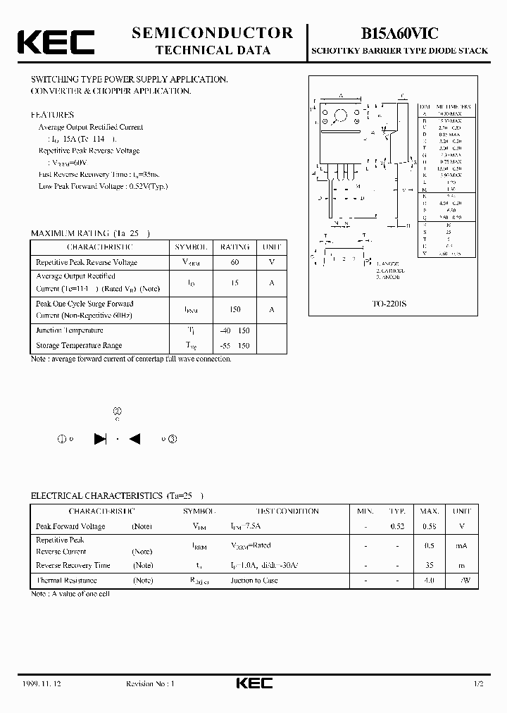 B15A60VIC_5740509.PDF Datasheet