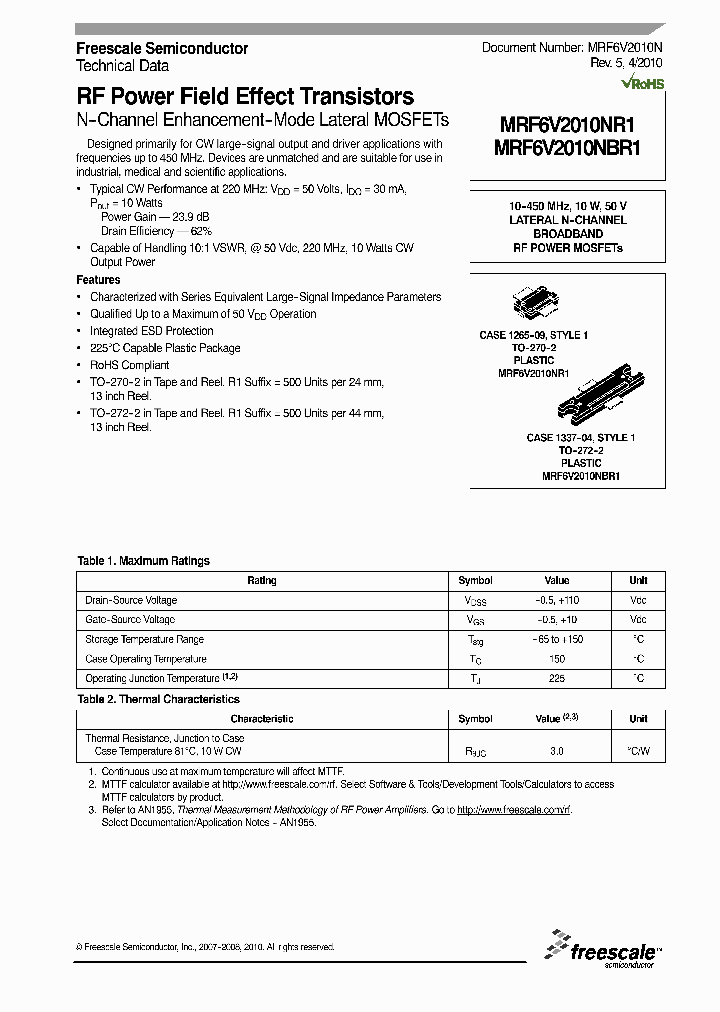 MRF6V2010N10_5744118.PDF Datasheet