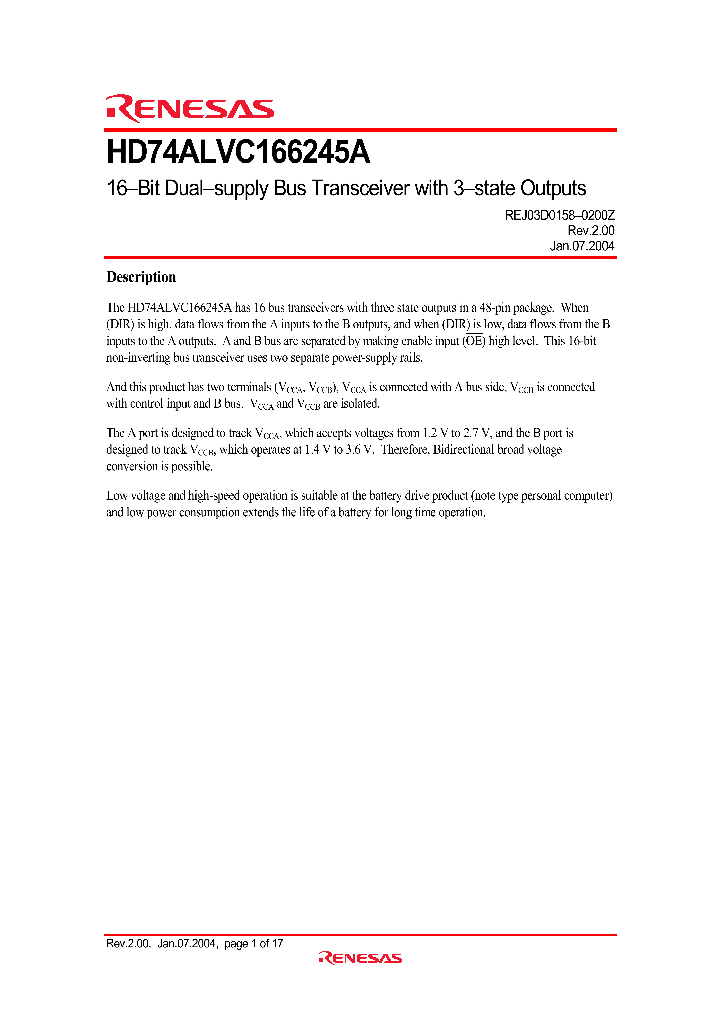 HD74ALVC166245A_5744314.PDF Datasheet