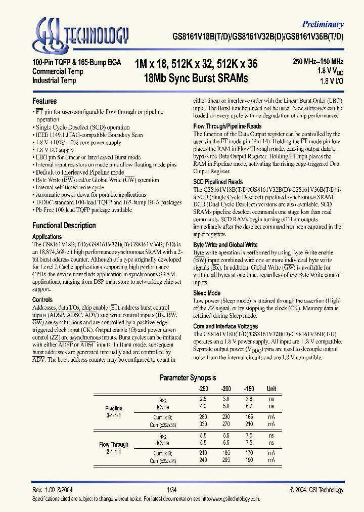 GS8161V18B_5746325.PDF Datasheet