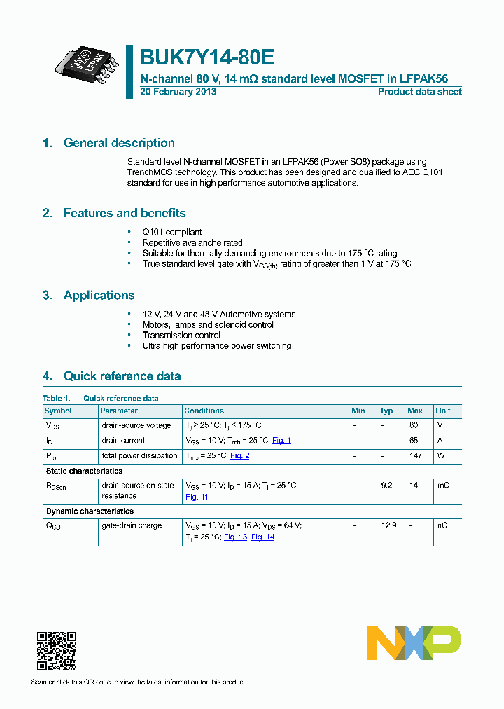 BUK7Y14-80E_5748342.PDF Datasheet