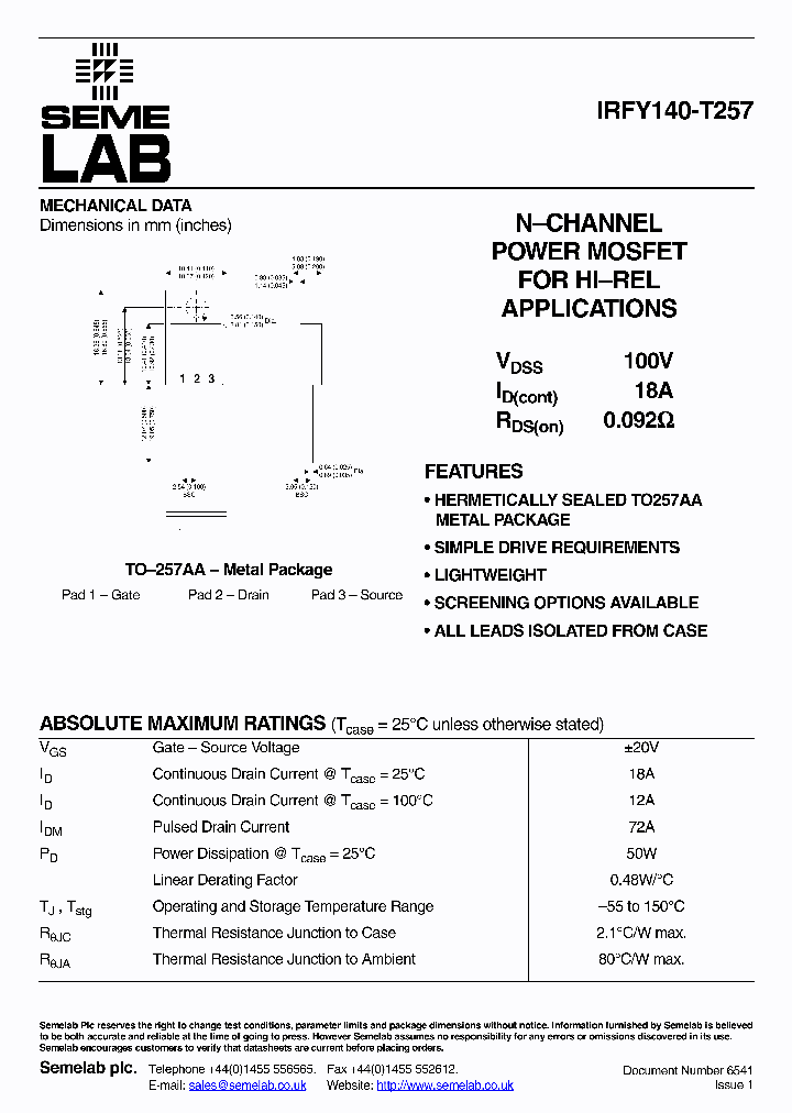 IRFY140-T257_5748345.PDF Datasheet