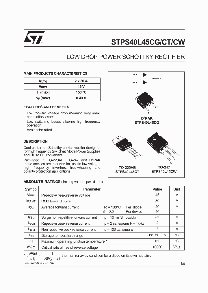 STPS40L45CT_5752018.PDF Datasheet