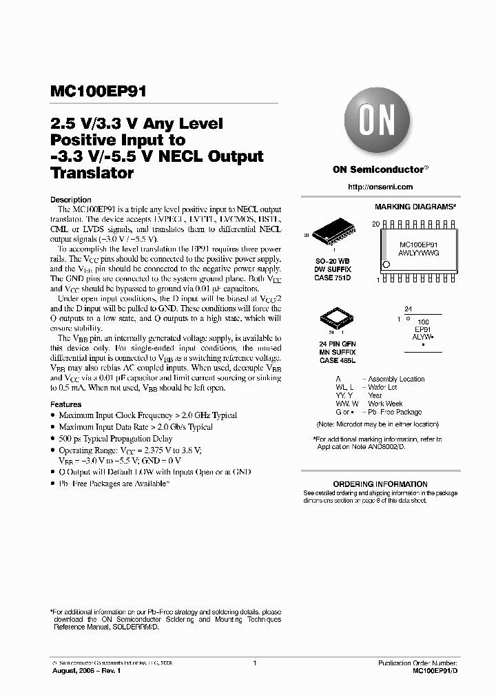 MC100EP91DWG_5754972.PDF Datasheet