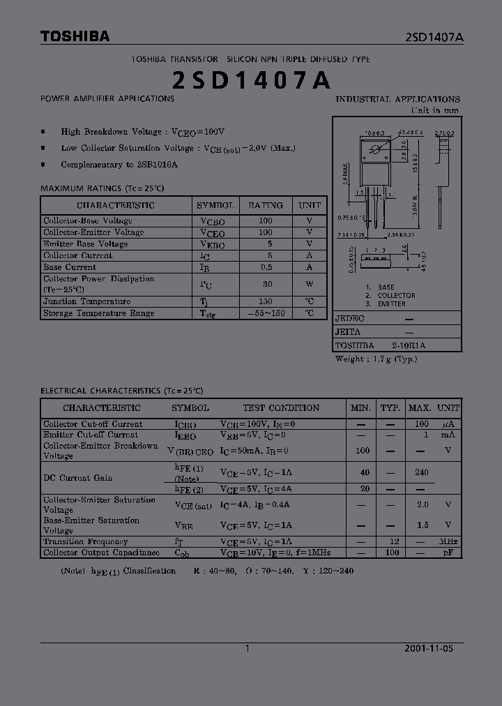 2SD1407A_5756202.PDF Datasheet