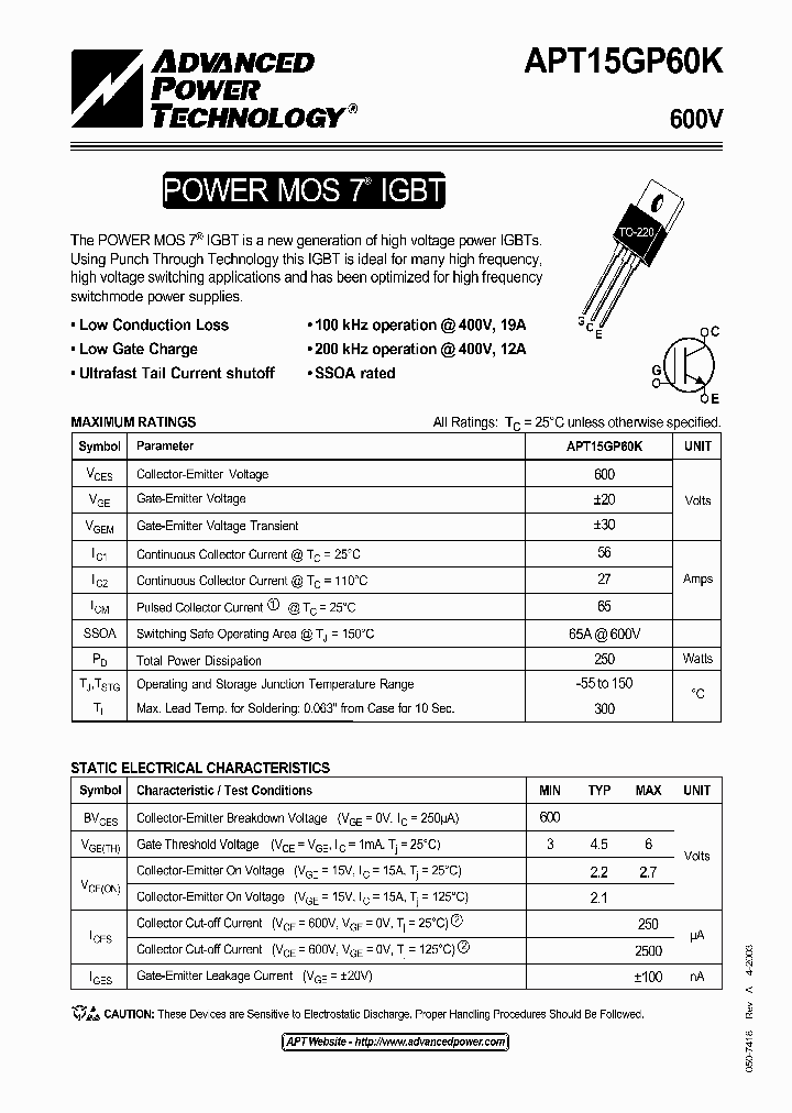 APT15GP60K_5761964.PDF Datasheet