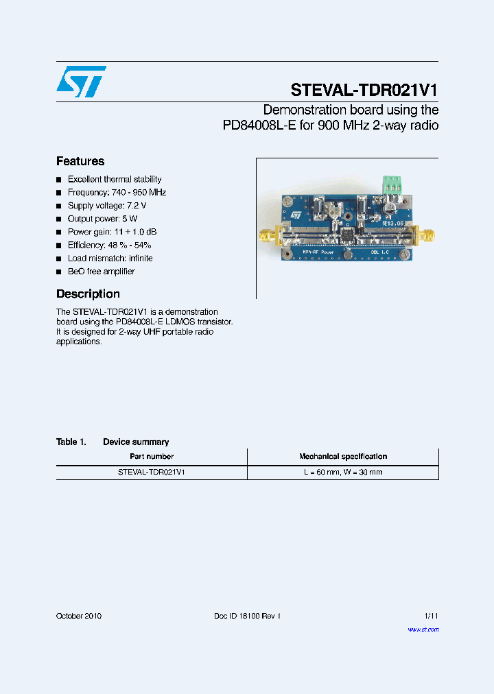 STEVAL-TDR021V1_5765983.PDF Datasheet