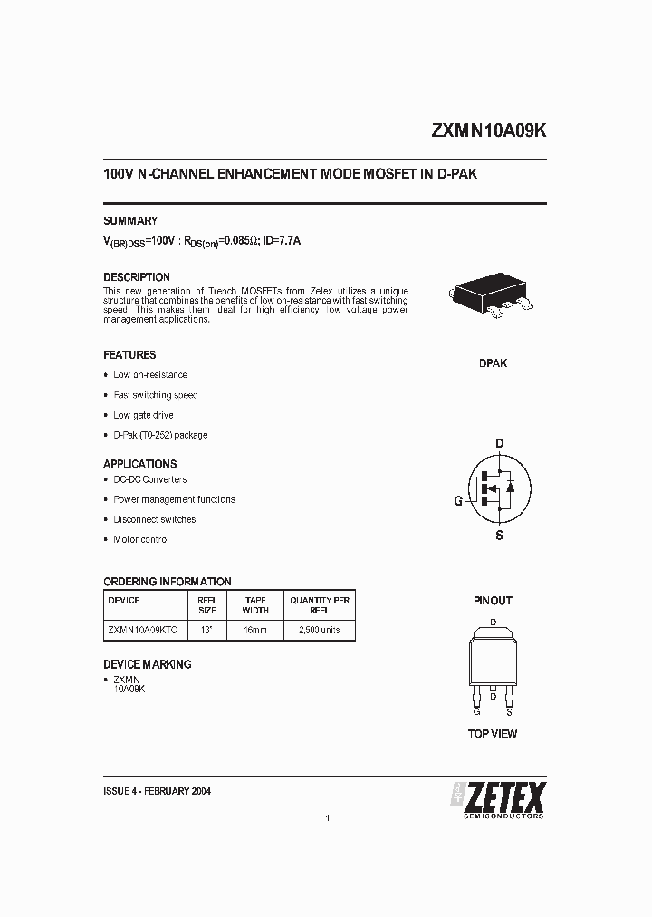 ZXMN10A09K_5774466.PDF Datasheet