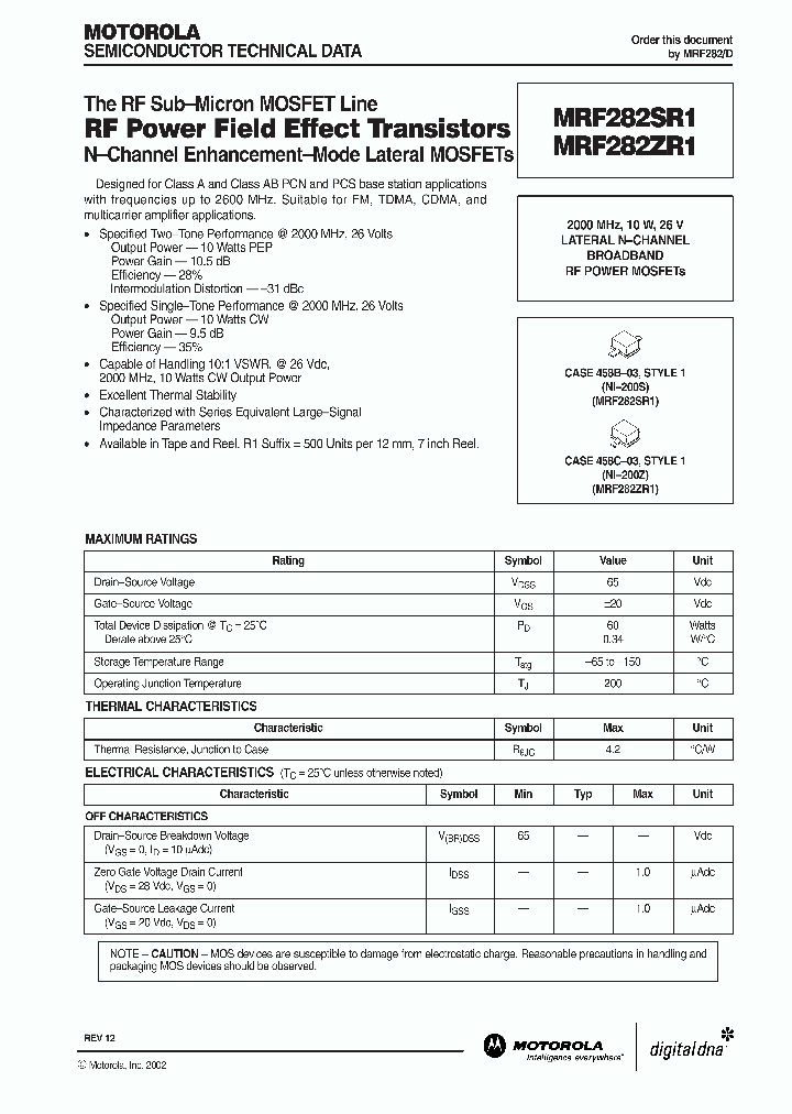 MRF282_5775921.PDF Datasheet