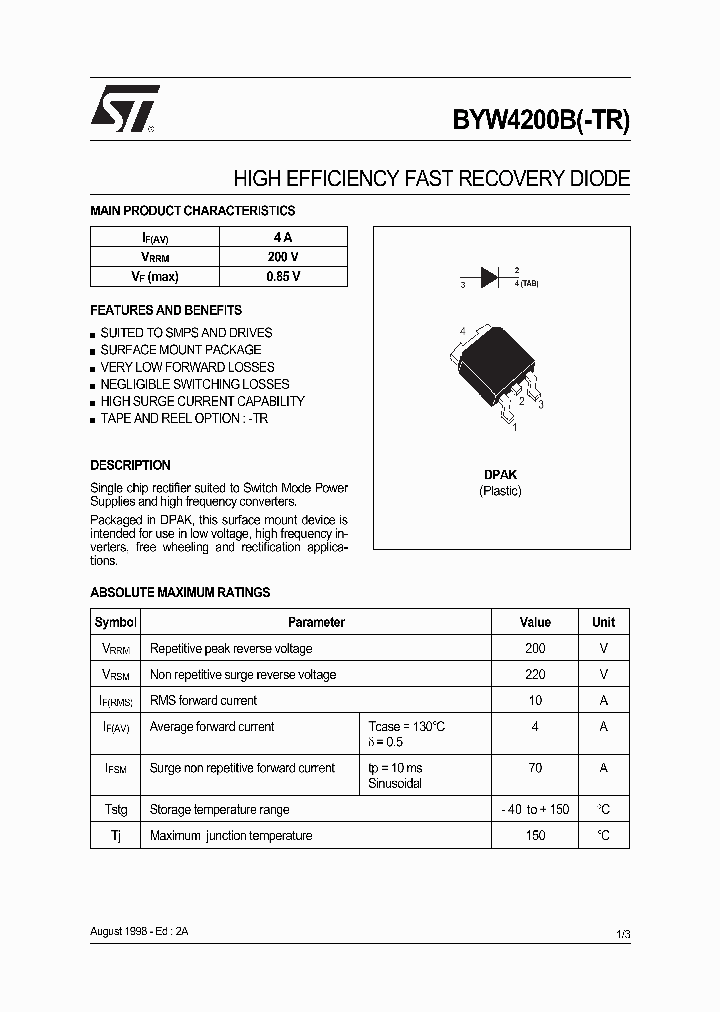 BYW4200B-TR_5777919.PDF Datasheet