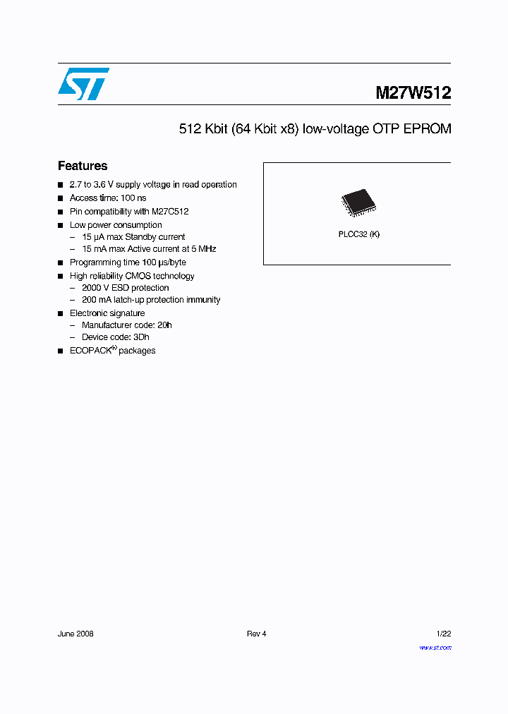 M27W512-100K6_5783124.PDF Datasheet
