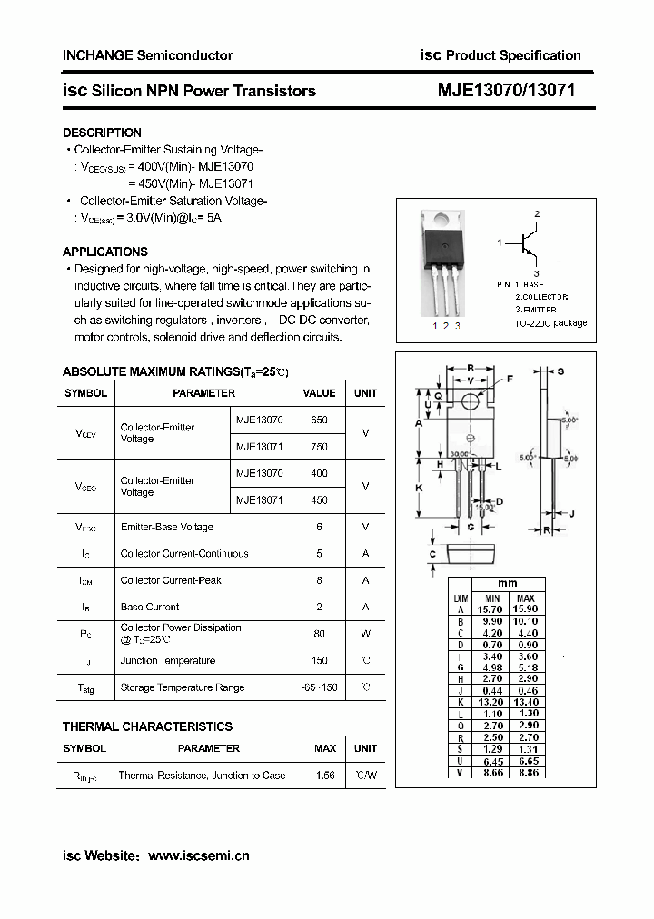 MJE13071_5783085.PDF Datasheet