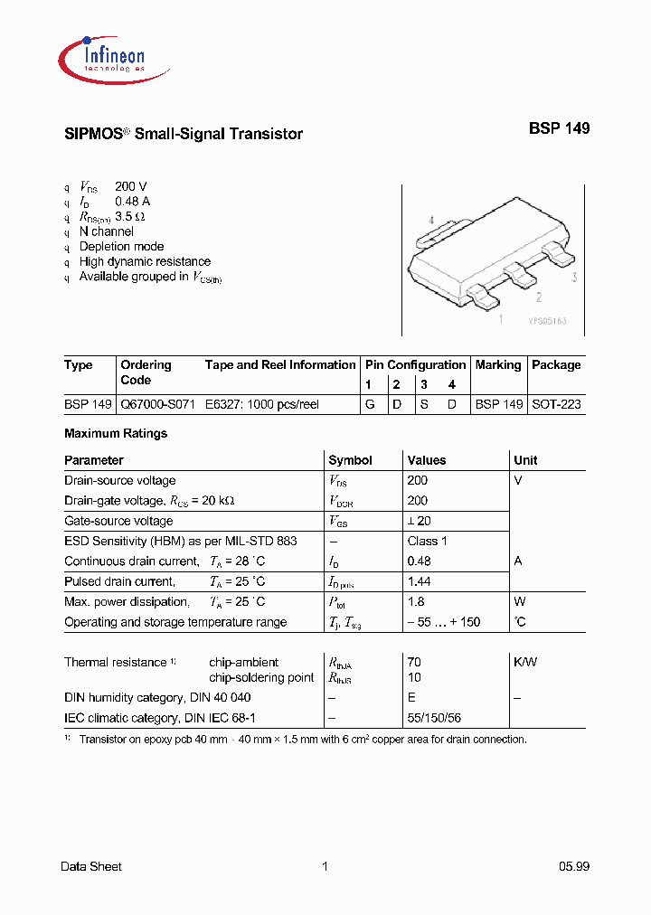 BSP149E6906_5786769.PDF Datasheet