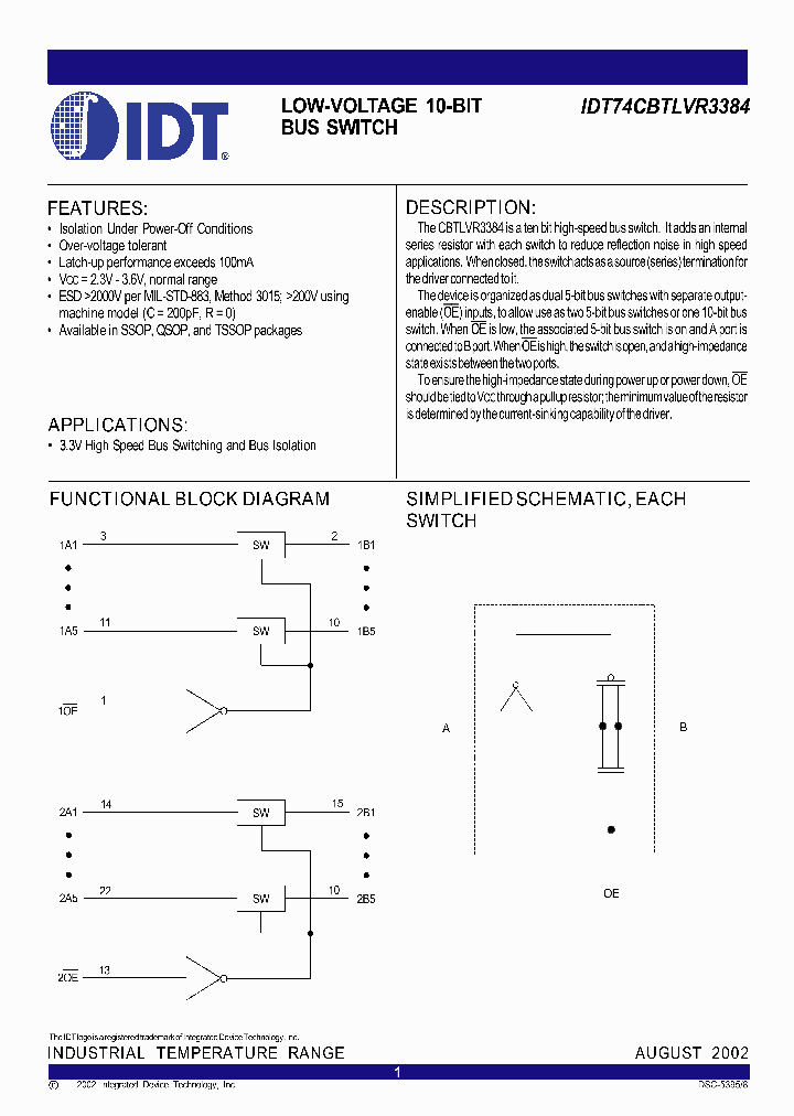 IDT74CBTLVR3384PG_5788687.PDF Datasheet