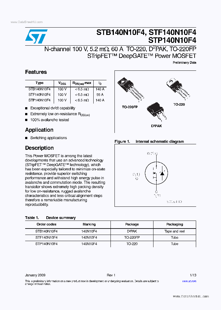 STP140N10F4_5790355.PDF Datasheet