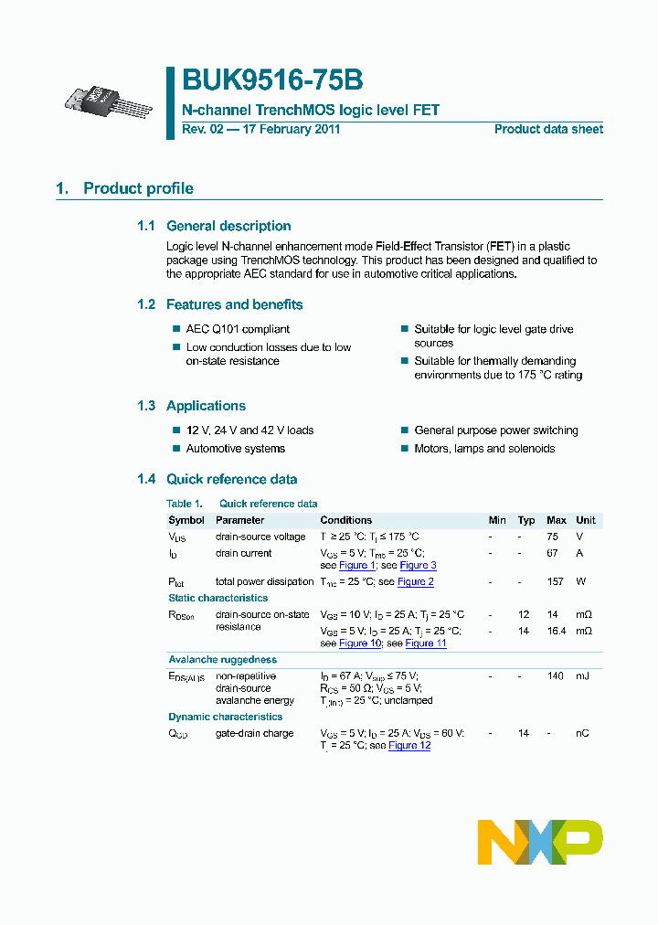BUK9516-75B_5791177.PDF Datasheet