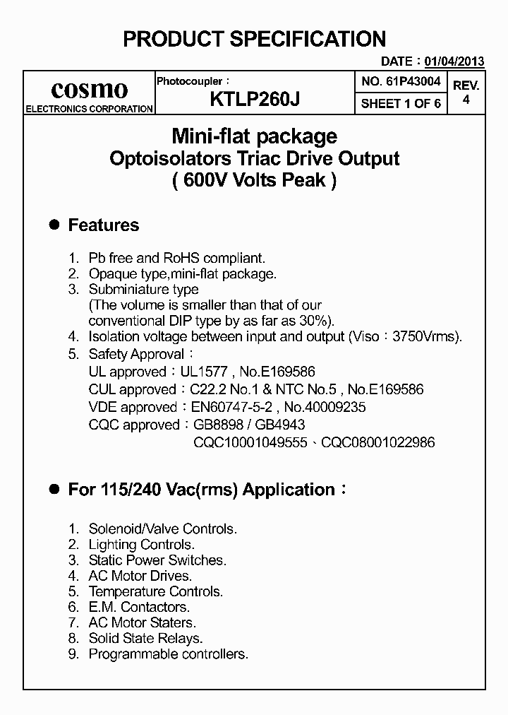 KTLP260J13_5792994.PDF Datasheet