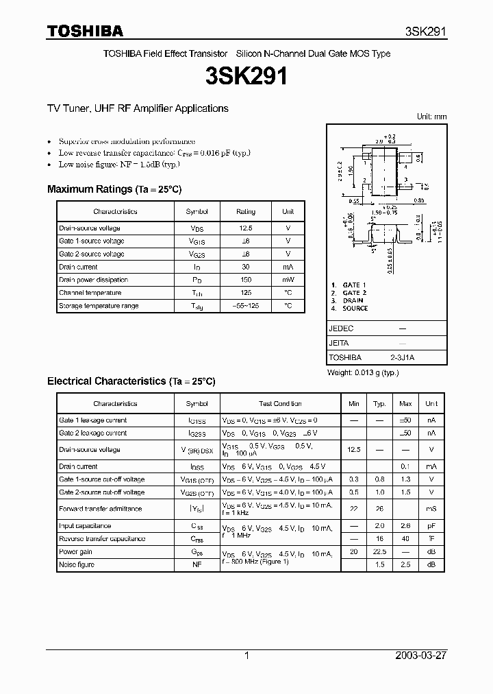 3SK291_5794119.PDF Datasheet