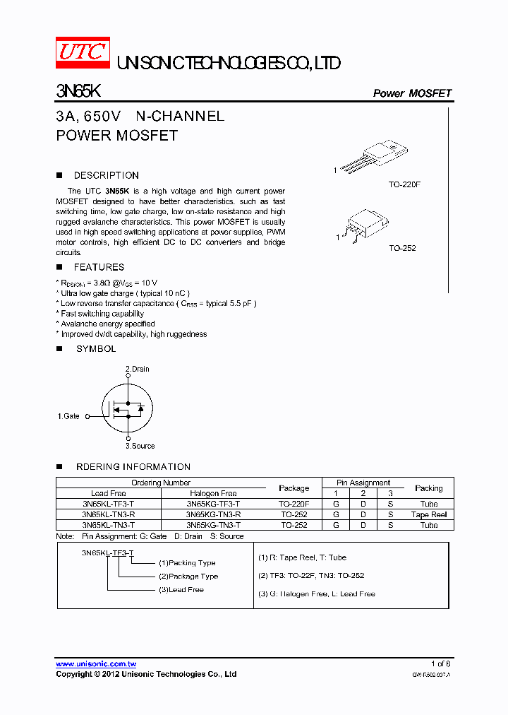 3N65KL-TN3-R_5796637.PDF Datasheet